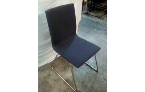 STUHL GEST. SILBERF. POLSTER GRAU/BLAU