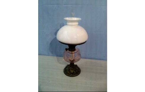 DEKO PETROLEUMLAMPE GLAS ROSA VINTAGE