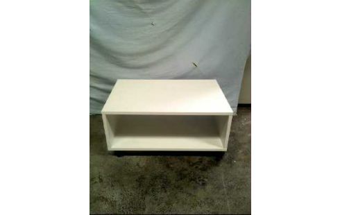 BEISTELLTISCH HOLZ WEIß AUF ROLLEN