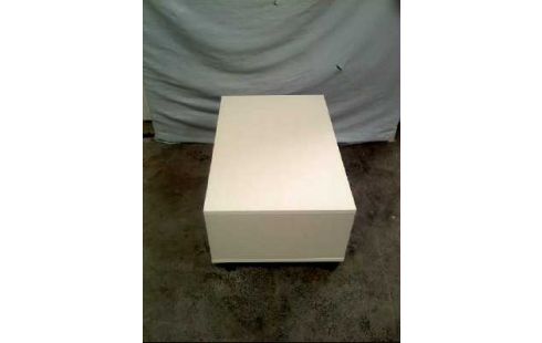 BEISTELLTISCH HOLZ WEIß AUF ROLLEN