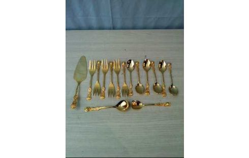 DESSERTBESTECK ROSEN 15-TEILIG GOLDFARBEN