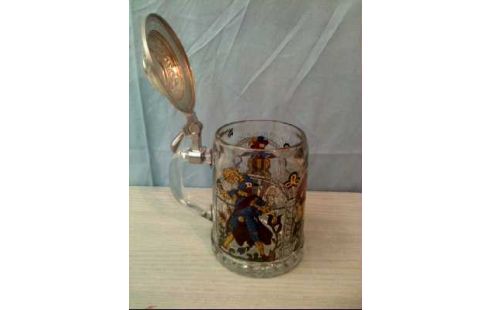 BIERKRUG GLAS M.DECKEL ZINN <WMF>