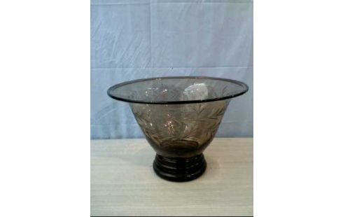 OBSTSCHALE RAUCHGLAS GROSS GESCHLIFFEN