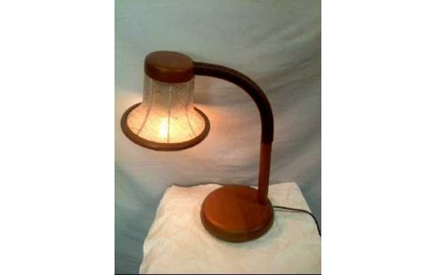 TISCHLAMPE HOLZ VERST. SCHIRM STOFF BEIGE