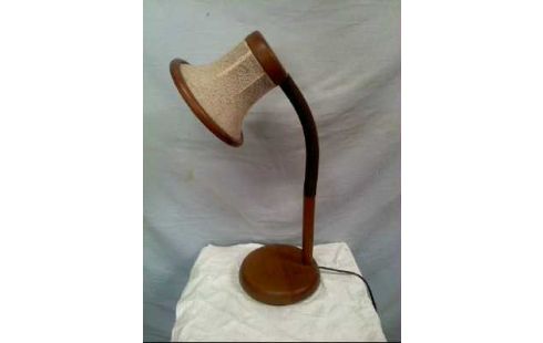 TISCHLAMPE HOLZ VERST. SCHIRM STOFF BEIGE