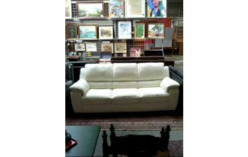 SOFA <ITALSOFA> LEDER WEIß 3-SITZER