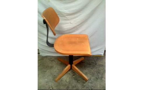 BÜROSTUHL HOLZ/METALL HOLZFÜßE DREHBAR