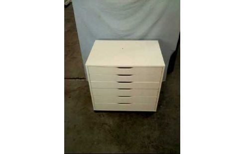 KOMMODE AUF ROLLEN 6-SCHUBL. HOLZ WEIß