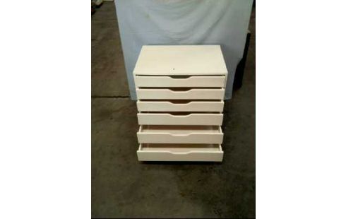 KOMMODE AUF ROLLEN 6-SCHUBL. HOLZ WEIß