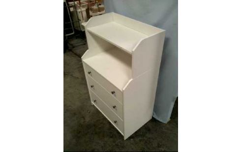 KOMMODE HOLZ WEIß 3-SCHUBL. 2-EBEN.