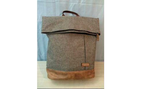 RUCKSACK STOFF GRAU/BRAUN <ZWEI>