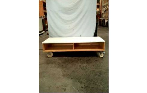 FERNSEHTISCH HOLZ 2-EBENEN AUF ROLLEN