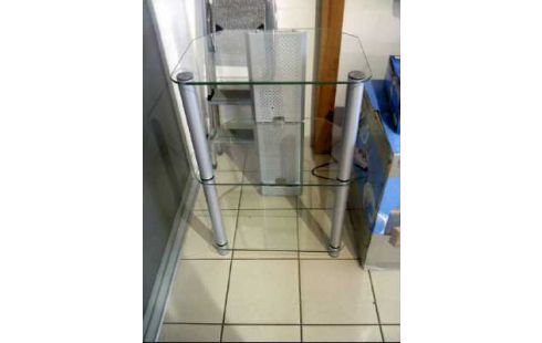 TV-TISCH GLAS 3 EBENEN ALUMINIUMFÜßE