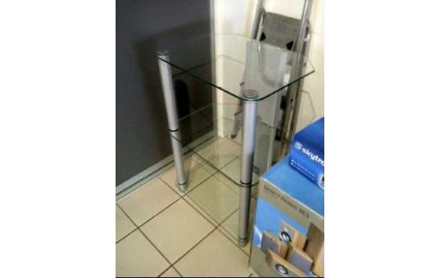 TV-TISCH GLAS 3 EBENEN ALUMINIUMFÜßE