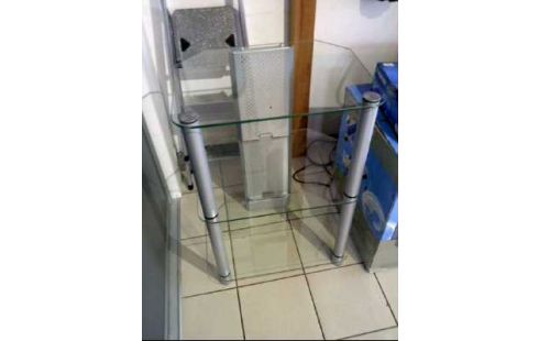 TV-TISCH GLAS 3 EBENEN ALUMINIUMFÜßE