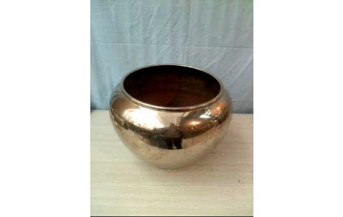 ÜBERTOPF KUPFER SILBERFARBEN RUND