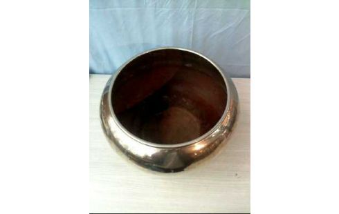 ÜBERTOPF KUPFER SILBERFARBEN RUND