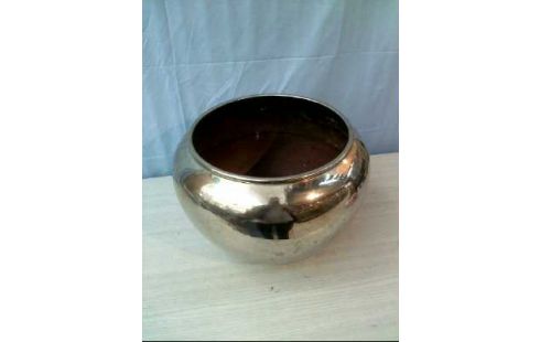 ÜBERTOPF KUPFER SILBERFARBEN RUND