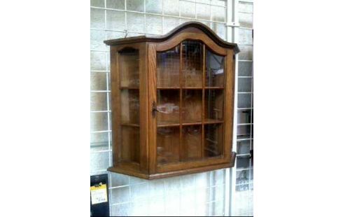 VITRINE HOLZ EICHE DUNKEL RUSTIKAL