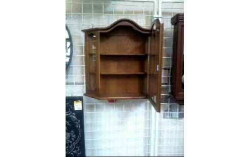 VITRINE HOLZ EICHE DUNKEL RUSTIKAL