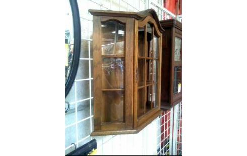 VITRINE HOLZ EICHE DUNKEL RUSTIKAL