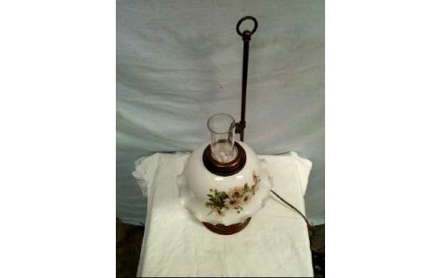 TISCHLAMPE FLORAL HOLZFUSS VINTAGE