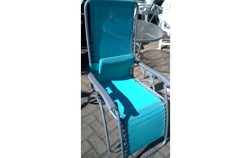 GARTENSTUHL, , TV-SESSEL GRAU METALL GRÜN NYLON