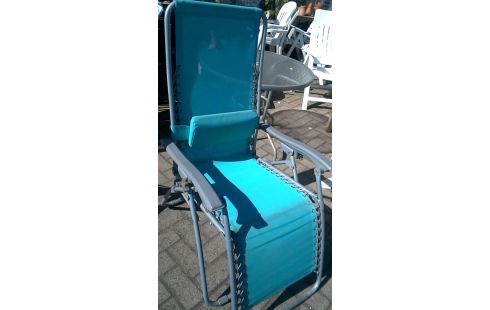 GARTENSTUHL, , TV-SESSEL GRAU METALL GRÜN NYLON