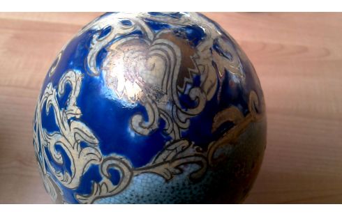 OBJET DECO, , OEUF BLEUE OR VERTE FLEUR