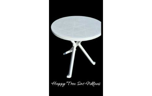 TUINTAFEL ROND WIT PVC KLEIN OPVOUWBAAR