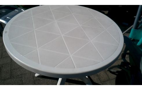 TUINTAFEL ROND WIT PVC KLEIN OPVOUWBAAR