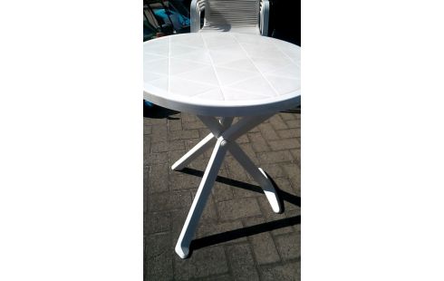 TUINTAFEL ROND WIT PVC KLEIN OPVOUWBAAR