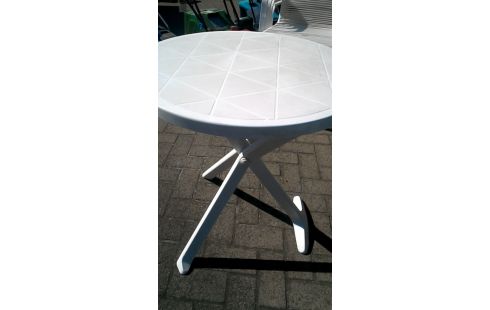 TUINTAFEL ROND WIT PVC KLEIN OPVOUWBAAR