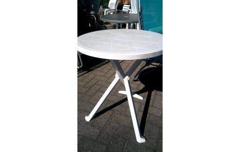 TUINTAFEL ROND WIT PVC KLEIN OPVOUWBAAR
