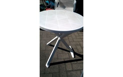 TUINTAFEL ROND WIT PVC KLEIN OPVOUWBAAR