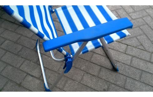 GARTENSTUHL ALUMINIUM WEISS BLAU NYLON