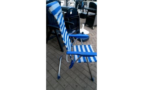 GARTENSTUHL ALUMINIUM WEISS BLAU NYLON