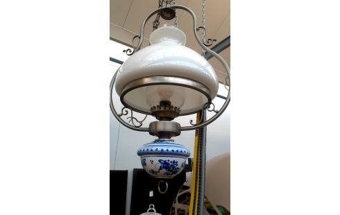 KRONLEUCHTER FLÄMISCH WEISS BLAU PORZELLAN