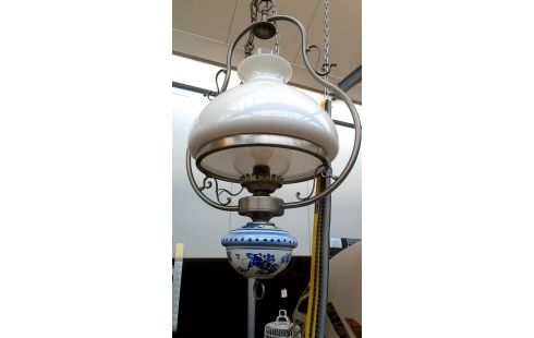 KRONLEUCHTER FLÄMISCH WEISS BLAU PORZELLAN