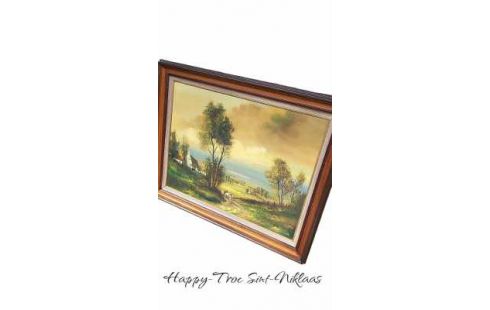 PINTURA, , GRANJA, , CARRETA, , CABALLO DEDICATORIA