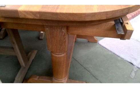 ESSTISCH OVAL RUSTIKAL MASSIV EICHE LÄNGLICH 55 CM