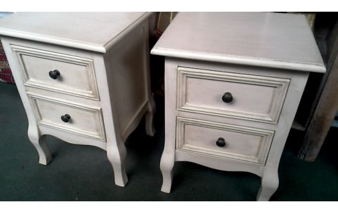 CHEVET L UNITE ECRU 2 TIROIRS