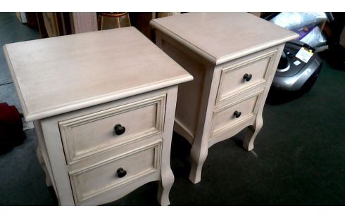 CHEVET L UNITE ECRU 2 TIROIRS