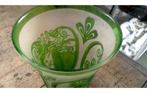 VASE BOHEME CRISTAL VERTE BISAUTE
