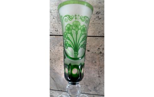 VASE BOHEME CRISTAL VERTE BISAUTE