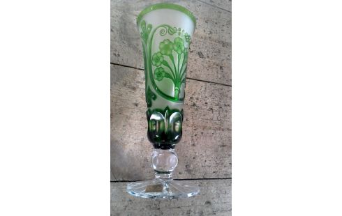 VASE BOHEME CRISTAL VERTE BISAUTE