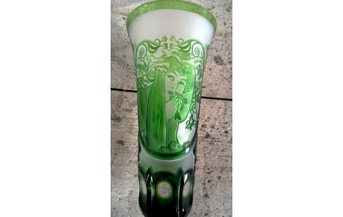 VASE BOHEME CRISTAL VERTE BISAUTE