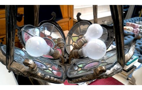 LÁMPARA DE TECHO BRONCE MET HIELO PLOMO