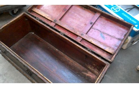 CAJA 1 CHINO ANTIGUO MADERA DE ROSAL HIERRO FORJA
