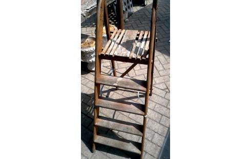 TRITTLEITER 1 ANTIK, , HOLZ